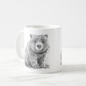 Amazing realistic wombat in pencil drawing style koffiemok (Voorkant links)