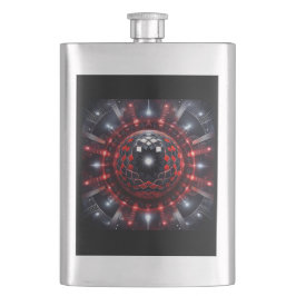 Amazing Red/Black Checkered Mandelbrot Starbursts Flacon