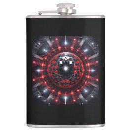 Amazing Red/Black Checkered Mandelbrot Starbursts Heupfles