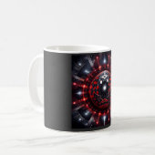 Amazing Red/Black Checkered Mandelbrot Starbursts Koffiemok (Voorkant links)