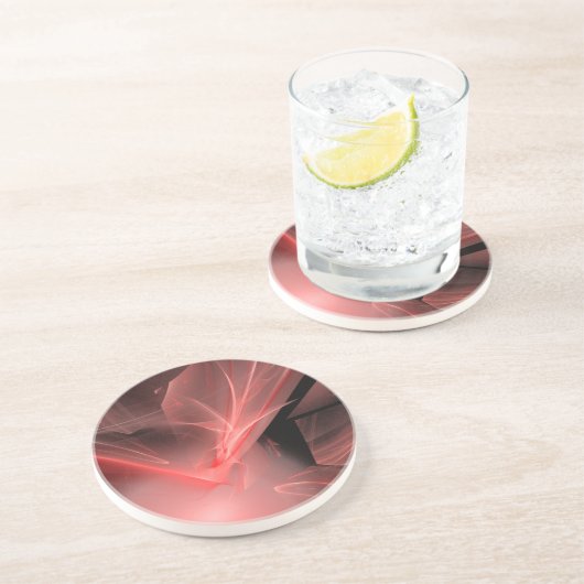 Amazing Red Swirls Zandsteen Onderzetter (Zijkant)