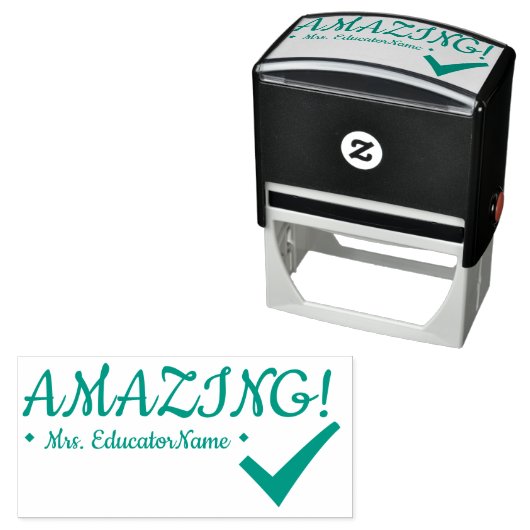 "AMAZING!" + Rubberstempel van de educator Zelfinktende Stempel (In situ)