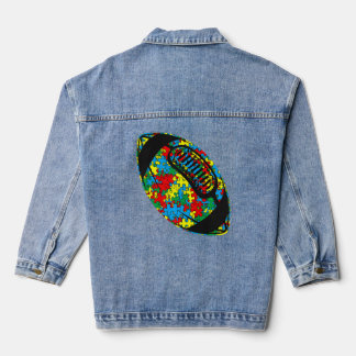 Amazing Rugby Autism Sport Autism Awareness Kinder Denim Jacket