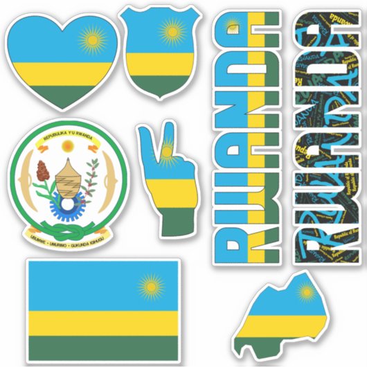 Amazing Rwanda Shapes National Symbols Sticker (Voorkant)