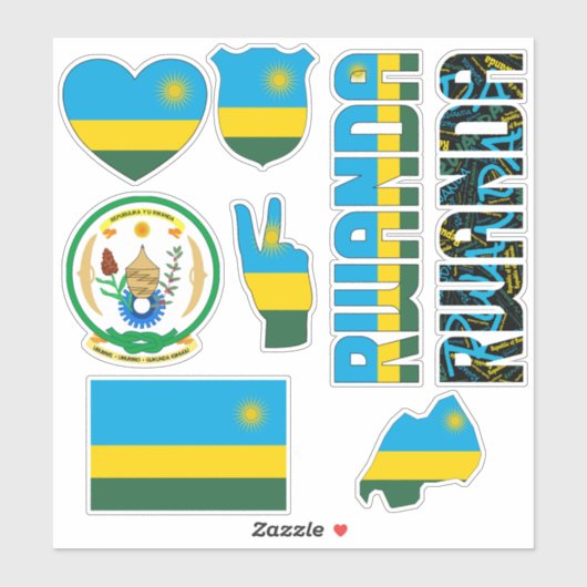 Amazing Rwanda Shapes National Symbols Sticker (Vel)