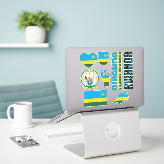 Amazing Rwanda Shapes National Symbols Sticker (Laptop op bureau)