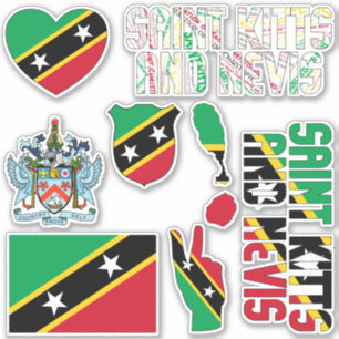 Amazing Saint Kitts en Nevis Shapes National Sticker