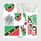 Amazing Saint Kitts en Nevis Shapes National Sticker (Vel)