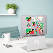 Amazing Saint Kitts en Nevis Shapes National Sticker (Laptop op bureau)
