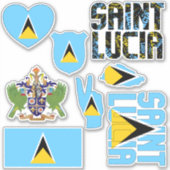 Amazing Saint Lucia Shapes National Symbols Sticker (Voorkant)