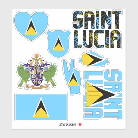 Amazing Saint Lucia Shapes National Symbols Sticker (Vel)