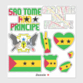 Amazing Sao Tomé en Principe Shapes National Sticker (Vel)