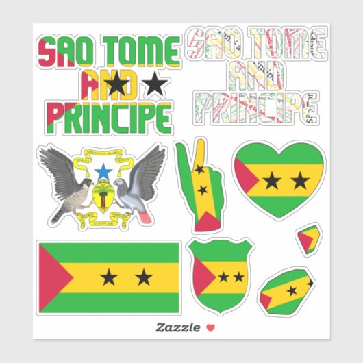 Amazing Sao Tomé en Principe Shapes National Sticker (Vel)