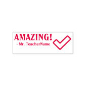 "AMAZING!" + Schoolleraar Naam Rubberstempel Zelfinktende Stempel (Design)