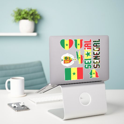 Amazing Senegal Shapes National Symbols Sticker (Laptop op bureau)