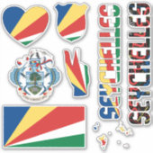 Amazing Seychellen Shapes National Symbols Sticker (Voorkant)