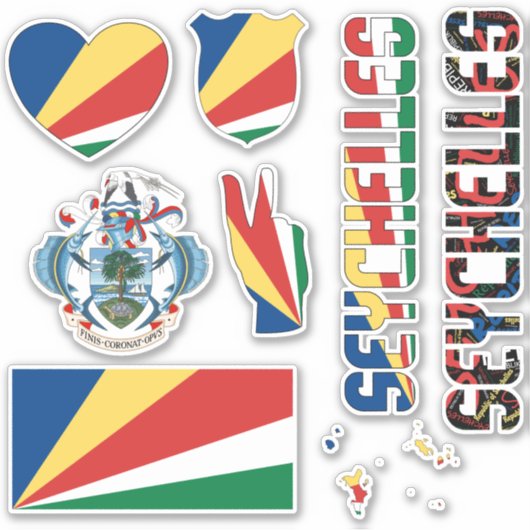 Amazing Seychellen Shapes National Symbols Sticker (Voorkant)