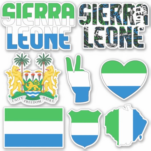 Amazing Sierra Leone Shapes National Symbols Sticker (Voorkant)