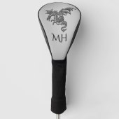 Amazing Silver Dragon Monogram Golfheadcover (Voorkant)