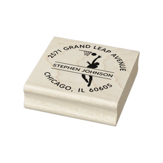 Amazing Slam Dunk Basketbalspeler Retouradres Rubberstempel (Stempel)