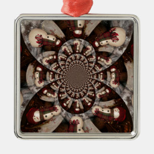 Amazing Snowman Metalen Ornament