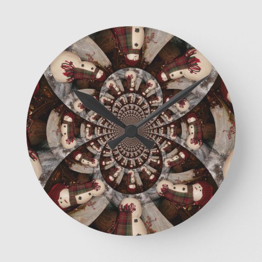 Amazing Snowman Ronde Klok (Voorkant)