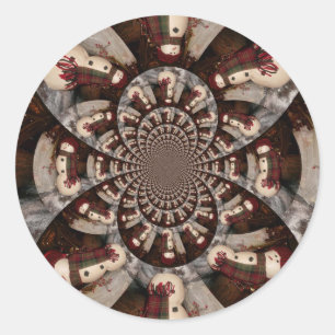 Amazing Snowman Ronde Sticker