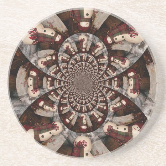 Amazing Snowman Zandsteen Onderzetter (Voorkant)