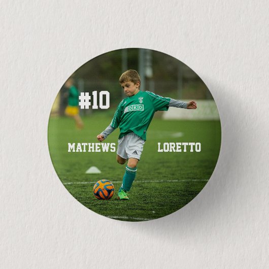 Amazing Soccer Player Voeg Naam en foto toe Ronde Button 3,2 Cm (Voorkant)