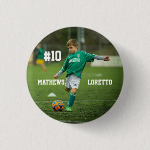 Amazing Soccer Player Voeg Naam en foto toe Ronde Button 3,2 Cm