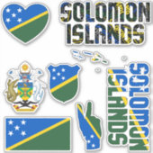 Amazing Solomon Islands Shapes National Symbols Sticker (Voorkant)