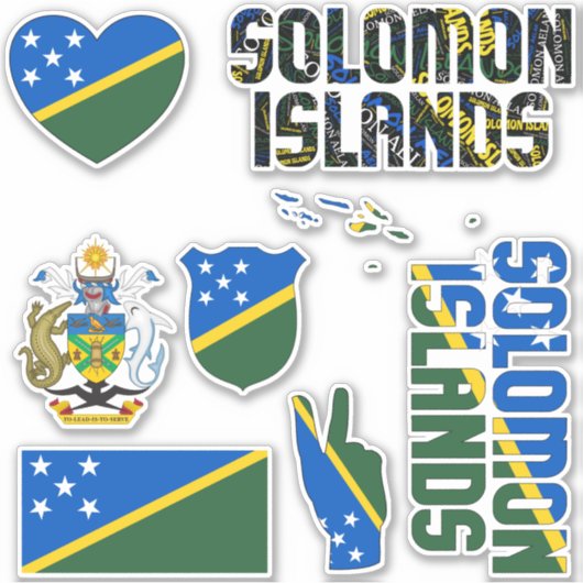 Amazing Solomon Islands Shapes National Symbols Sticker (Voorkant)