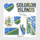 Amazing Solomon Islands Shapes National Symbols Sticker (Vel)