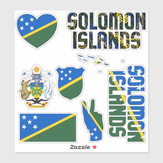 Amazing Solomon Islands Shapes National Symbols Sticker (Vel)