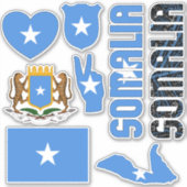 Amazing Somalia Shapes National Symbols Sticker (Voorkant)