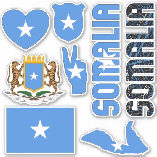 Amazing Somalia Shapes National Symbols Sticker (Voorkant)