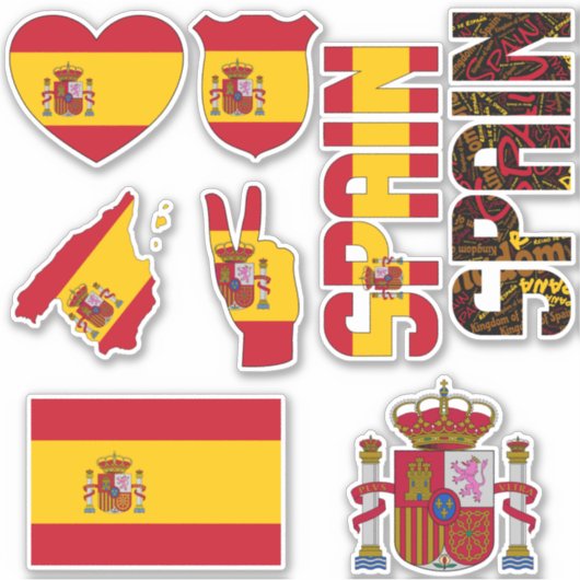 Amazing Spain Shapes National Symbols Sticker (Voorkant)