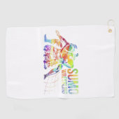 Amazing Sumo Wrestling Training Rikishi Japan Golfhanddoek (Horizontaal)