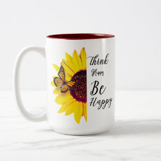 Amazing Sunflower Happy Quote Tweekleurige Koffiemok