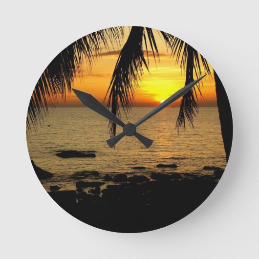 Amazing Sunset aan het strand Ronde Klok (Voorkant)