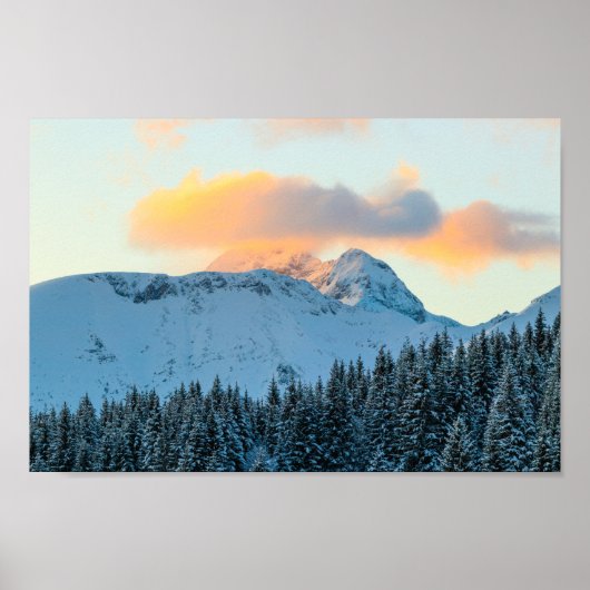 Amazing sunset boven berg Triglav, Slovenië Poster (Voorkant)