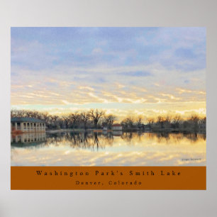 Amazing Sunset over Washington Park Denver CO Poster