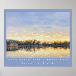 Amazing Sunset over Washington Park Denver CO Poster