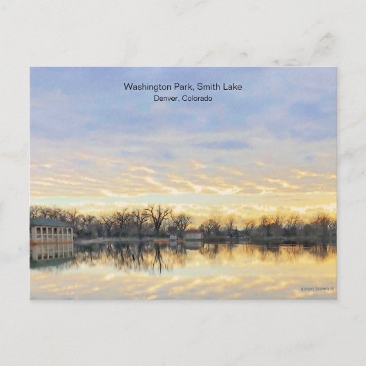 Amazing Sunset, Washington Park Lake, Denver CO Briefkaart (Voorkant)