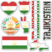 Amazing Tajikistan Shapes National Symbols Sticker (Voorkant)