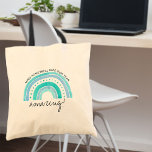 Amazing Teacher Blue Doodle Rainbow Personalized Tote Bag<br><div class="desc">Personalized tote bag - great teacher gift for end of year thank you or teacher apprement present. Het design is printed on both sides and features a doodrainbow in shades of blue. The wording is fully editable and reads "[teacher name] made our year amazing!" In cute and useful gift for...</div>