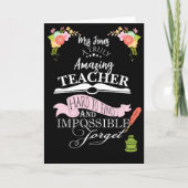Amazing Teacher Floral Thank You appreciation  Bedankkaart (Voorkant)
