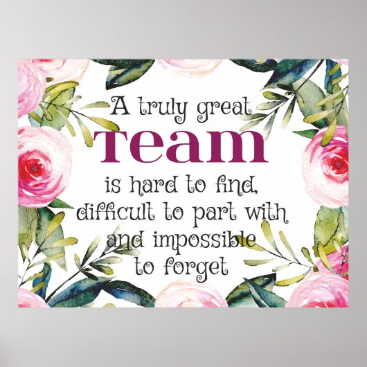 Amazing Team thank you quote office wall art Poster (Voorkant)