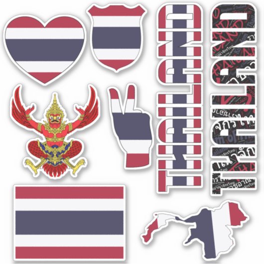 Amazing Thailand Shapes National Symbols Sticker (Voorkant)