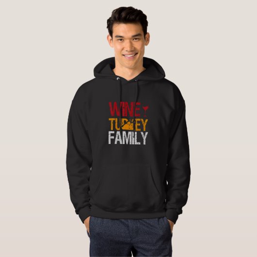 Amazing Thanksgiving  Quotes Wine  Turkey  Family Hoodie (Voorkant volledig)